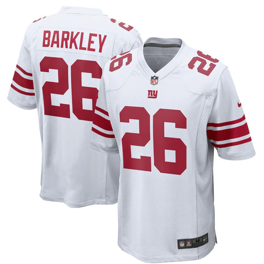 Men New York Giants #26 Saquon Barkley Nike White Game NFL Jersey->new york jets->NFL Jersey